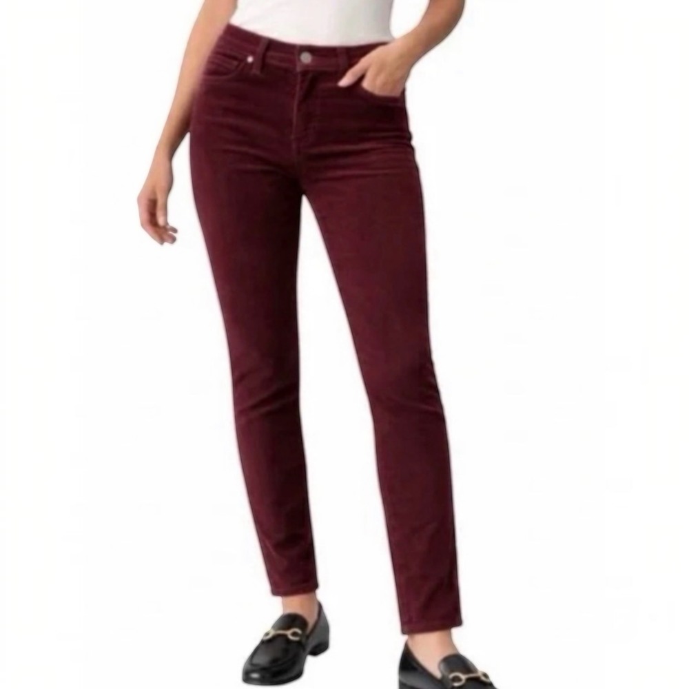 Cabi Jeans Skinny Corduroy Pants Burgundy Dark Plum Style 4509 Size 4 Womens
